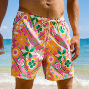 Men's Printed Loose Hot Springs Casual Beach Shorts