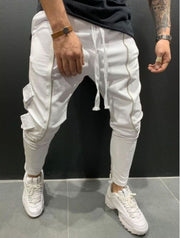 Trendy Zipper Side Pocket Rope Trousers for Men