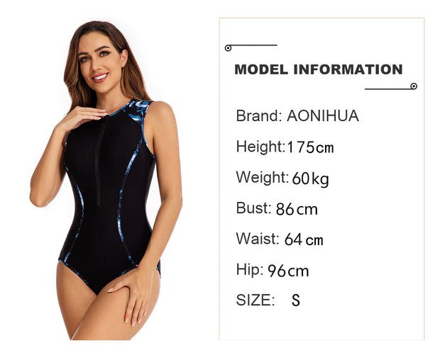 Women's One-piece Sleeveless Vest Surfing Swimsuit