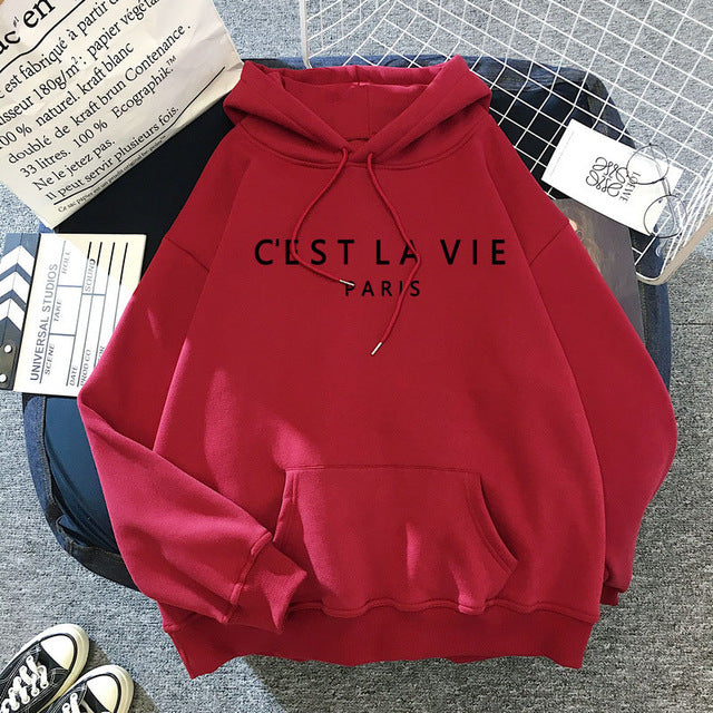 Winter Women's Hoodies Full Sleeve Hoodie Letters Print