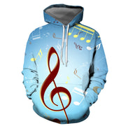 Musical Note Printed Couple Hoodies