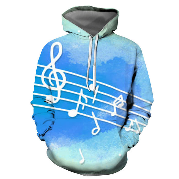 Musical Note Printed Couple Hoodies