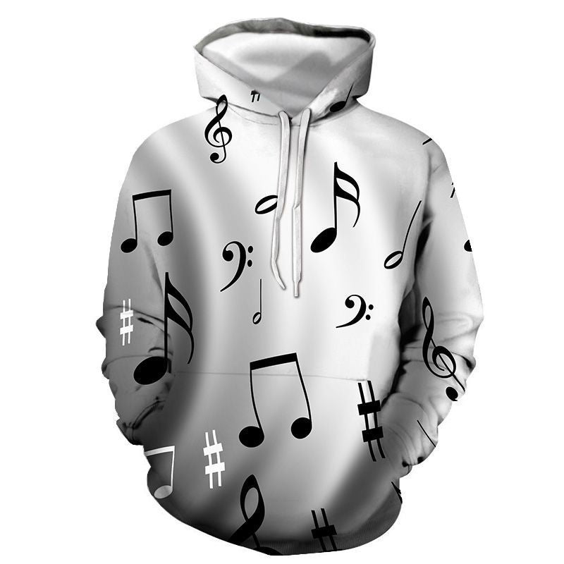 Musical Note Printed Couple Hoodies