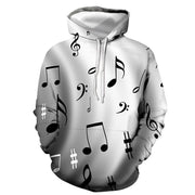 Musical Note Printed Couple Hoodies