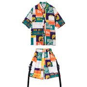 Fashion Printed Children's Short Sleeve Suit