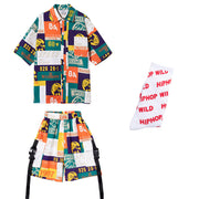 Fashion Printed Children's Short Sleeve Suit