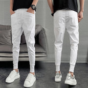 Slim Trousers Solid Color Harlan Trousers