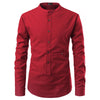 Korean-Inspired Men's Slim Fit Long Sleeve Dress Shirt