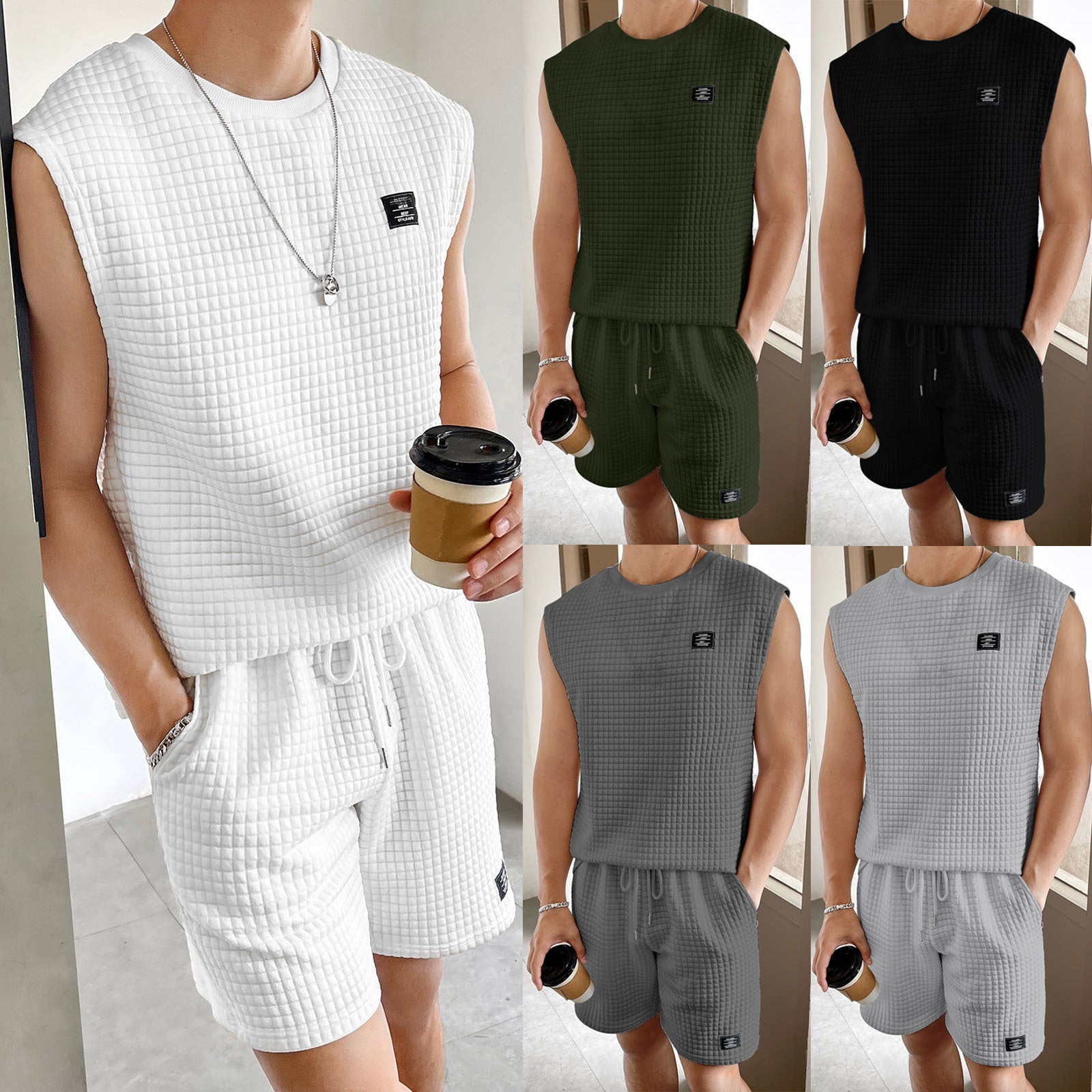 Men's Sport Suit Suit Sleeveless Tank Top Shorts Two-piece Set