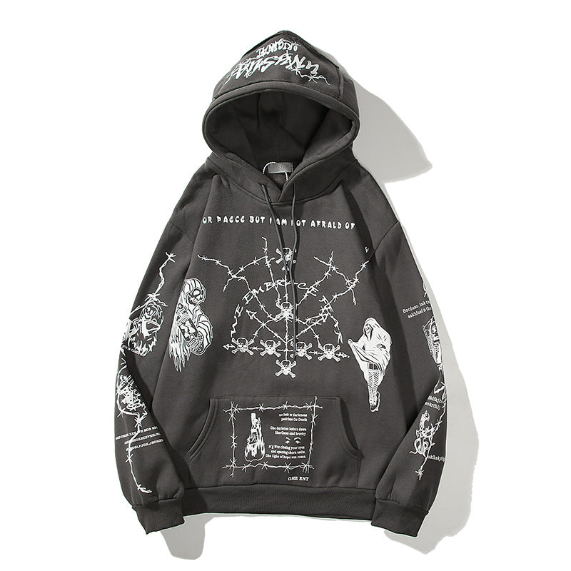 Graffiti and Embroidered Hip-Hop Hoodies for Street Style Enthusiasts