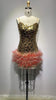 Camisole Tube Top Miniskirt Feather Patchwork Skirt Evening Party Dress