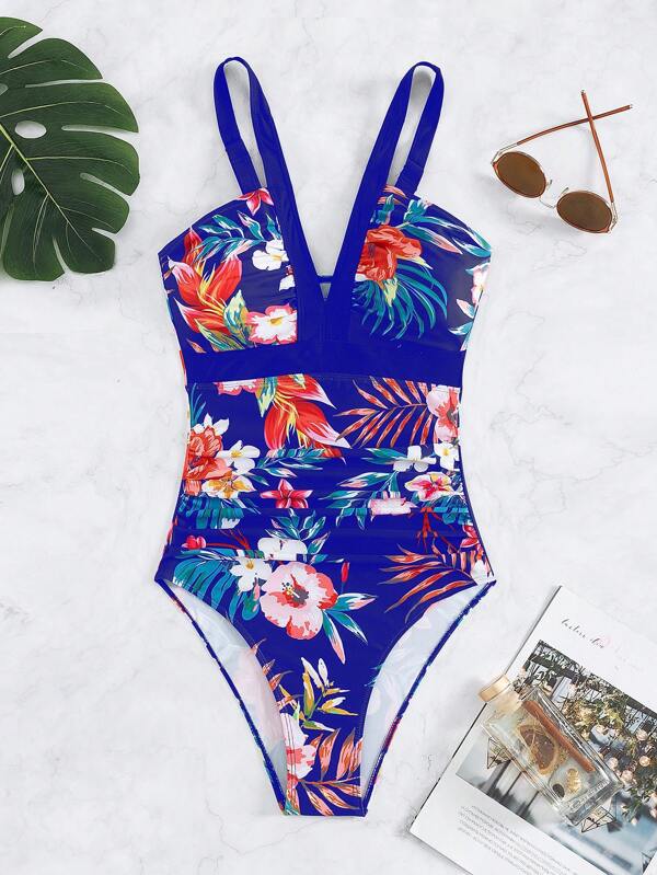 Women's Floral Bikini One-piece Swimsuit