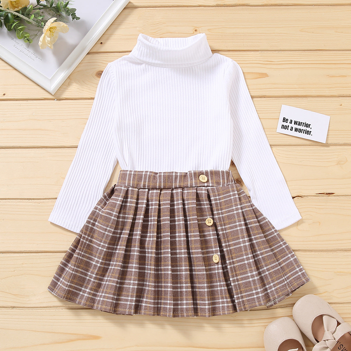 Adorable Kids Fall Skirts and Turtleneck Outfit