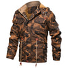 Winter Men Leather Jacket with Thick Military Hood