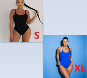 Sling Backless Tether Plus Size Solid Color Triangle One-piece Swimsuit