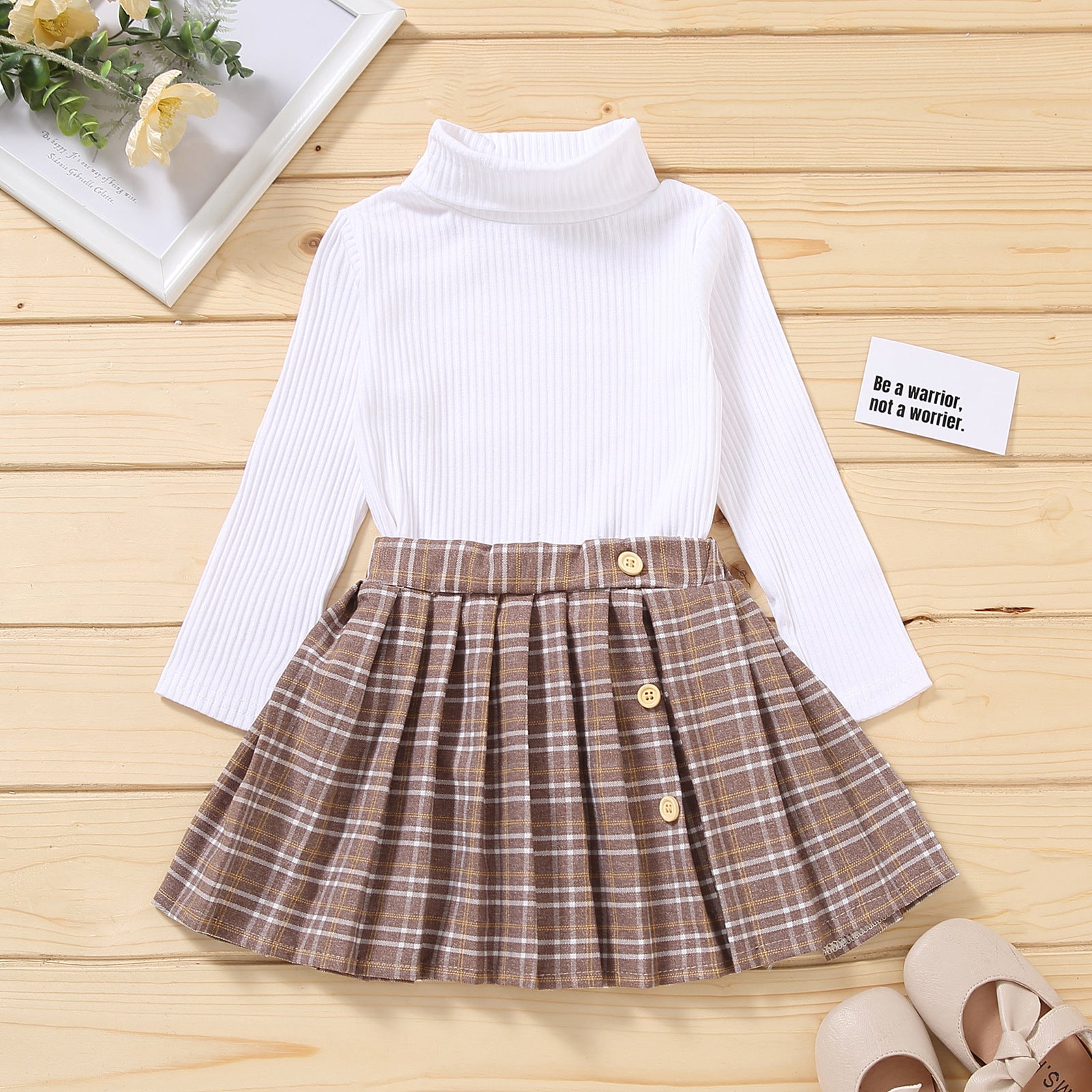 Adorable Kids Fall Skirts and Turtleneck Outfit