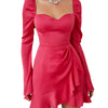 Women's Fashion Elegant Slim-fit Long Sleeve Ruffled Dress