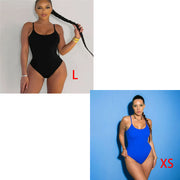 Sling Backless Tether Plus Size Solid Color Triangle One-piece Swimsuit