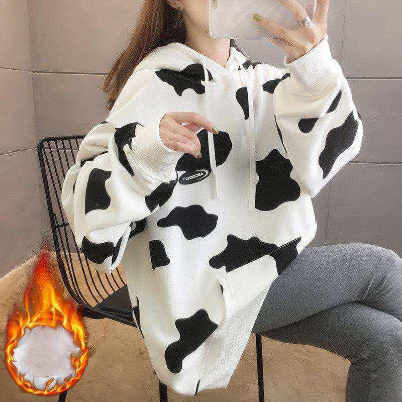 Cow print hoodie