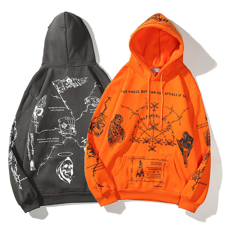 Graffiti and Embroidered Hip-Hop Hoodies for Street Style Enthusiasts