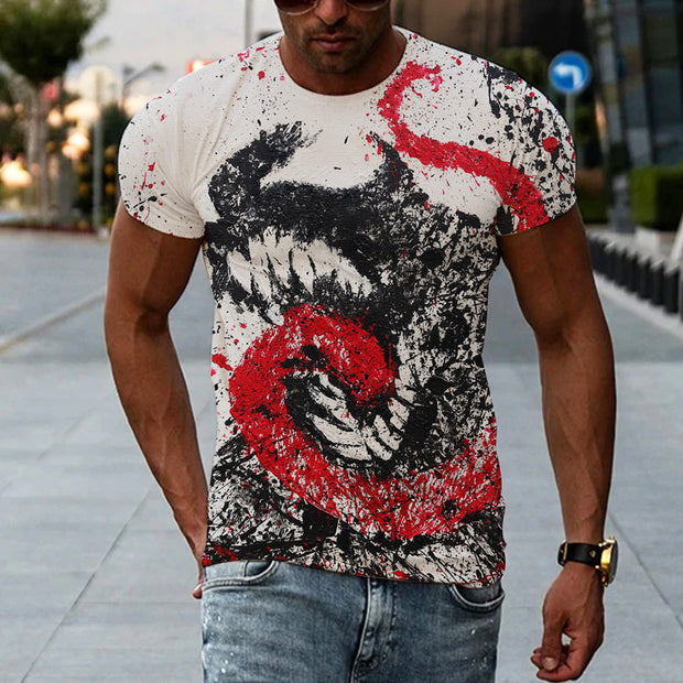 New Men's Printed 3D T-shirt Short Sleeve