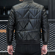 Black Men's Short Leather Jacket Coat Spring Youth