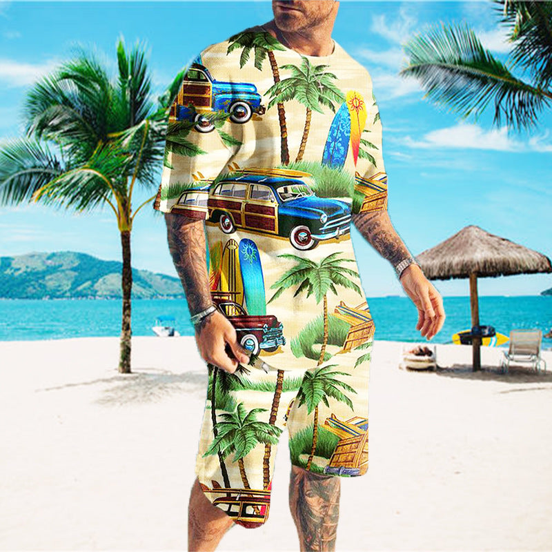 Men's Casual Sports Suit Printed Cool