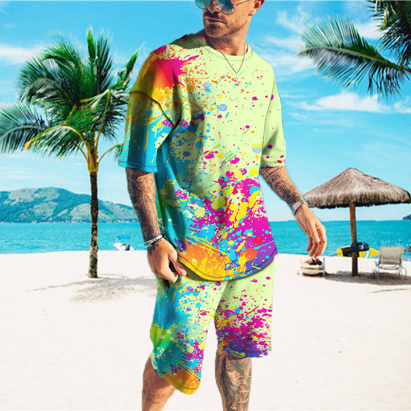 Men's Casual Sports Suit Printed Cool