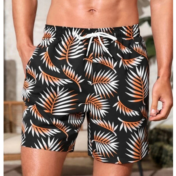 Men's Printed Loose Hot Springs Casual Beach Shorts