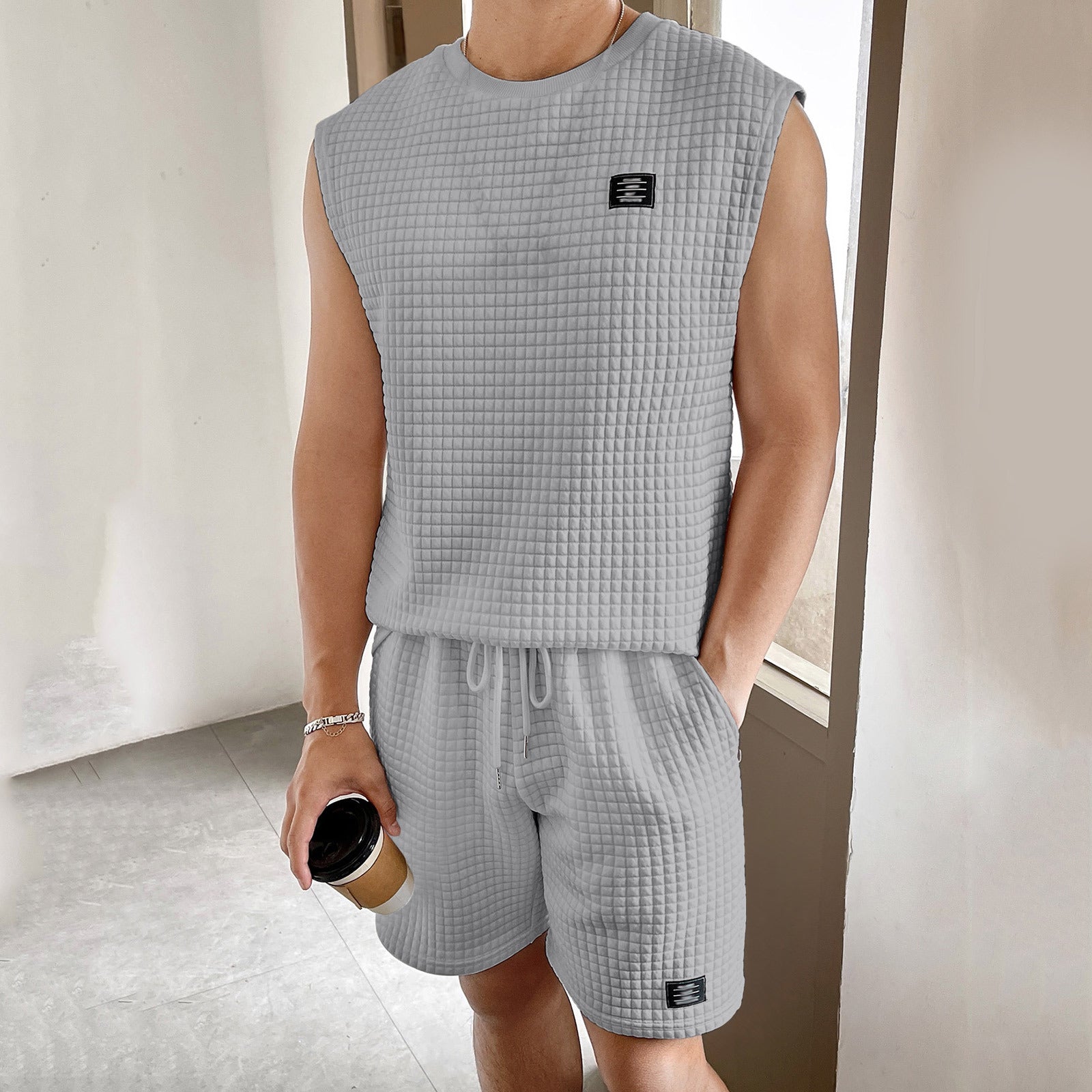 Men's Sport Suit Suit Sleeveless Tank Top Shorts Two-piece Set