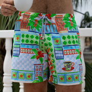 Men's Printed Loose Hot Springs Casual Beach Shorts