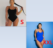 Sling Backless Tether Plus Size Solid Color Triangle One-piece Swimsuit