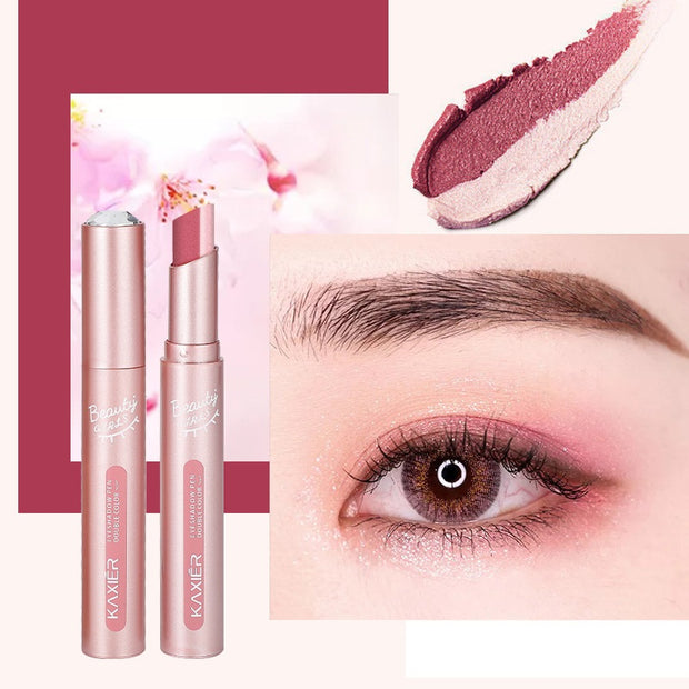 Waterproof And Sweat-proof Gradient Two-color Lazy Eyeshadow Stick