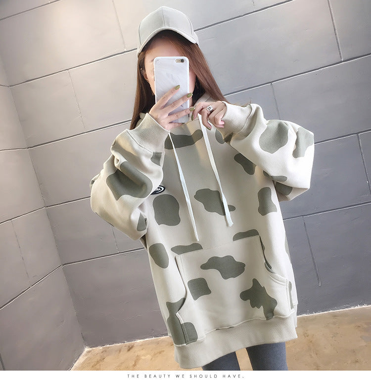 Cow print hoodie