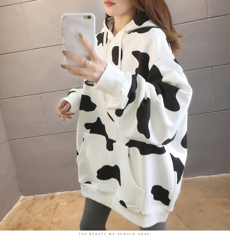 Cow print hoodie