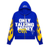 Flame Letter Print Casual Hoodie Street Hip-hop Cardigan Zipper Coat Men And Women