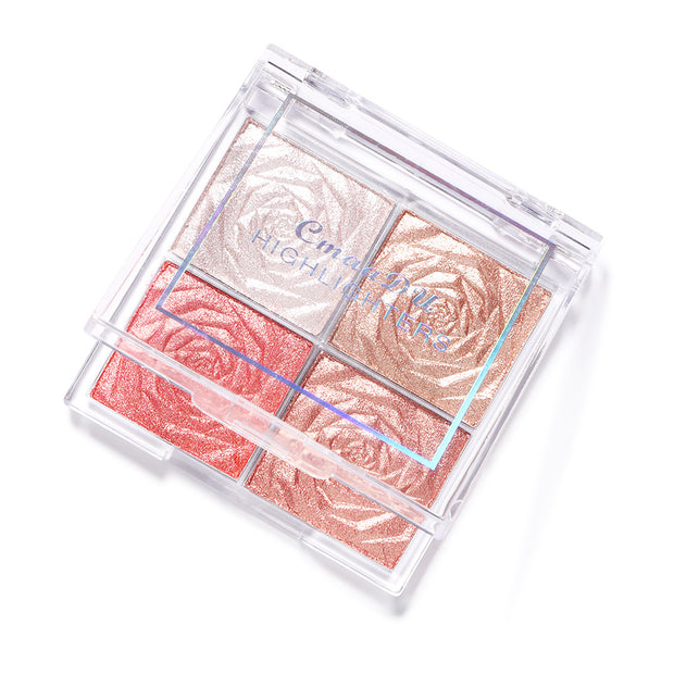 CmaaDu 4 Color Highlighter Eyeshadow Blush